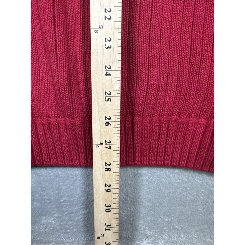 Ralph Lauren Chaps‎ Vintage 100% Wool Cable-Knit Crewneck Sweater Red Size XL - Picture 8 of 9